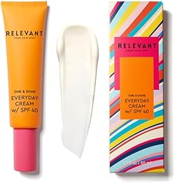RELEVANT 4-in-1 Daily Face Moisturizer with SPF 40 Mineral Sunscreen, Serum & Primer - Clean, Lightweight Faci