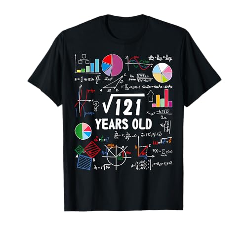 Square Root Of 121 11th Birthday 11 Year Old Love Math T-Shirt