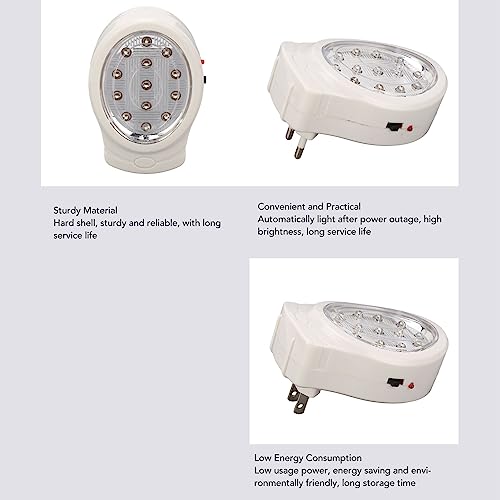 Led Notleuchte, 13 Leds Kaltweiße Wandsteckdose Notleuchte 2 Gänge Energiesparende Wiederaufladbare Stromausfallleuchte AC110-240 V, Für Flure, Flure (Eu-Stecker)