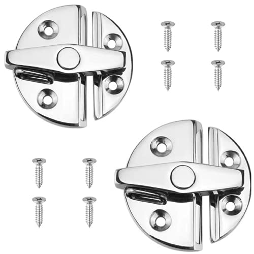 Lsahyong 2PCS Marine Grade Stainless Steel 316 Boat Door Cabinet Hatch Round Turn Button Twist Catch Latch Marine Hardware Accessories