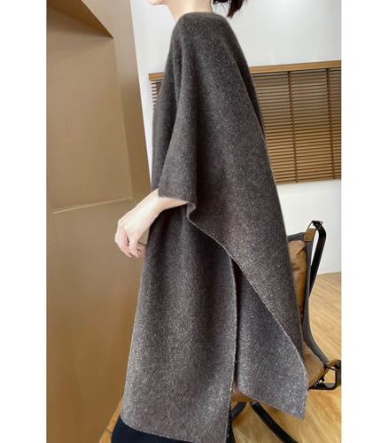 100% Merino Wool Shawl Wrap Women's Knitted Poncho Cape Cardigan Autumn Winter Loose Open Sweater Coat2