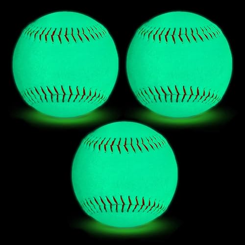 HolyElks 3 Pack Glow in The Dark Baseballs for Night Games