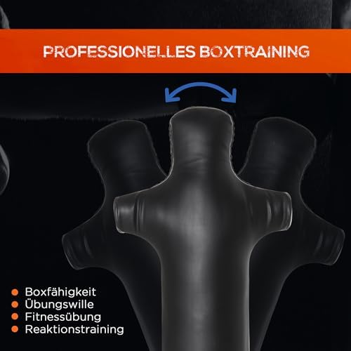 Bild 3 - HOMCOM Boxsack Stehend 180cm Erwachsene Standboxsack Boxdummy Boxsäule Humanoides Design Heavy Duty Boxsack Schwerer Boxsack-Ständer für Profis und Anfänger Schwarz