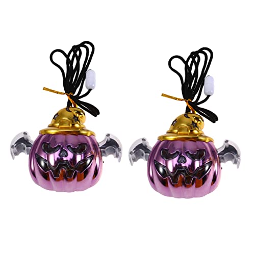 Aboofan 6 Pcs Toys For Tots Gifts Charm Necklace Jewel Ornaments Halloween Light Up Pendant Halloween Party Necklace Led Pumpkin Necklace Accessories Pumpkin Pendent Halloween Necklace Toy #TOP1