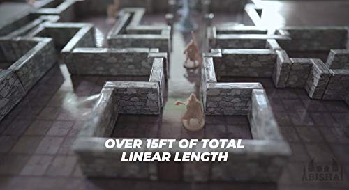 Modular Dungeon Wall System - Stone Walls Tabletop 28mm Miniatures Role Playing Game - DND Role Play - Battle Grid Mat Accessory - Dungeons and Dragons Maps