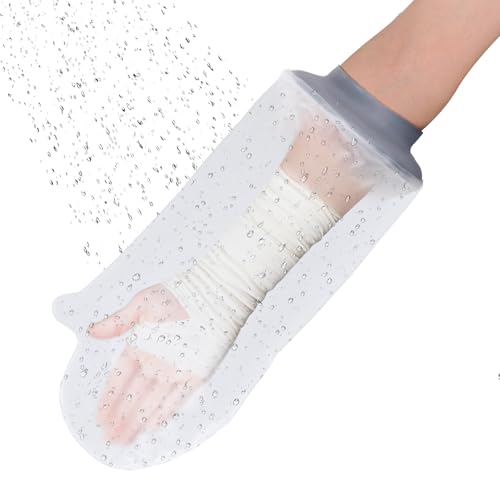 COMFYTHERA Funda impermeable para brazo para niños, protector de heridas, baño, adultos, bolsa de yeso hermética, para cirugía, vendaje roto, muñeca, dedo, codo, reutilizable, duradera (B-brazo