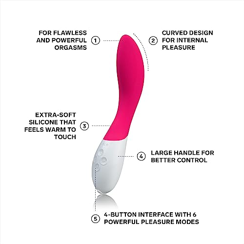 LELO-Mona-2-G-Spot-Vibrator-for-Women-G-Spot-Toy-for-Discrete-Pleasure-Curved-Vibrator-Sex-Toy-for-G-Spot-Adult-Toy-with-6-Intensity-Modes-Cerise