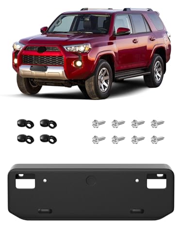 Front License Plate Frame for Toyota 4 Runner 2014-2024 Front Bumper License Plate Holder Exterior Accessories ABS Black Front Bumper License Plate Bracket Holder Replace 5211435040 TO1068130