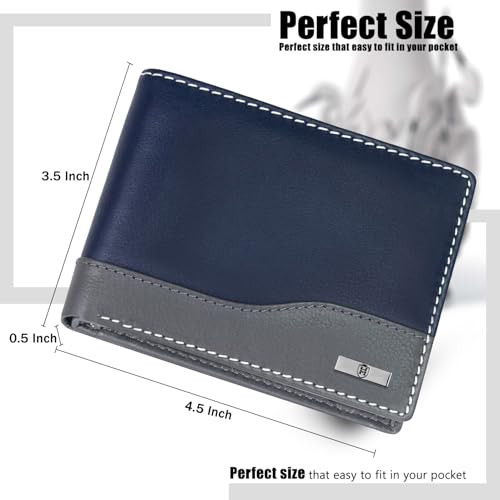 HORNBULL Buttler Navy Wallet for Men | Stylist Mens Wallet with RFID Blocking | Genuine Leather Gift for Mens 8 41hV5CN2KFL