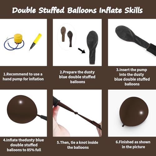 Image of 108Pcs Double Stuffed Dark Brown Balloon Garland Arch Kit