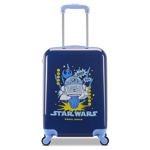 American Tourister Star Wars R2-D2 Carry-On Luggage - Airline Approved, Durable Hardshell with Favorite Rebel Droid - Roll Confidentially with Spinner Wheels & Colorful Adjustable Handle2