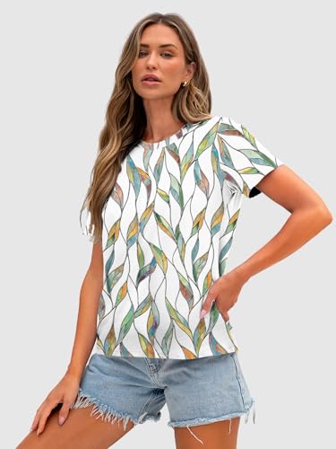 Image of Anbech Womens Dandelion Graphic T-Shirts Teen Girls Cute Sunflower Print Casual Tee Tops