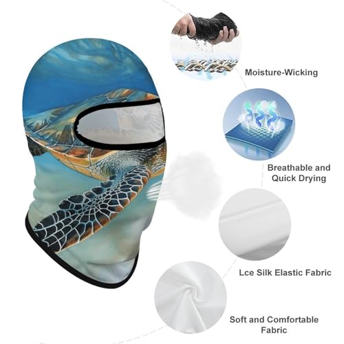 Balaclava de Tortuga Marina para Hombres y Mujeres, Máscara Facial de Protección Solar Transpirable con Cubierta Completa de Cabeza para Senderismo, Ciclismo, Correr, Conducción miniatura 3