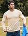 JMIERR Long Sleeve Shirts for Men Fall Fashion Winter 2025 Crew Neck Casual Basic Fitted Thermal Soft Fleece T-Shirt, M, Beige