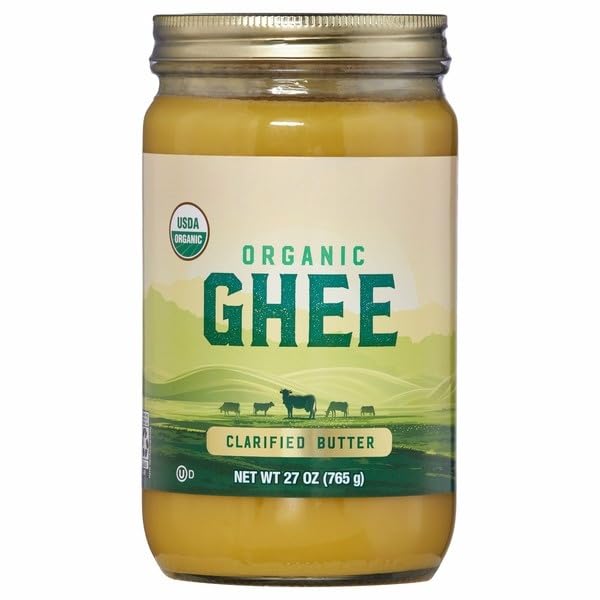 Organic Ghee Clarified Butter, USDA Organic; Clarified Butter, Lactose free, Kosher .. Ingredients : Organic Butter (Milk) [ 27 oz, 1.6 lb ]