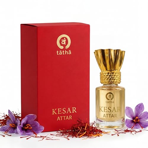 Image of Tatha Luxury Kesar /Saffron Attar Original| 100% Natural Saffron Strands| Kesar Chandan Roll-On for Women & Men Long Lasting| Warm, Spicy Aroma| Ideal Gift |6 ML Pack| Kesar Attar Without Alcohol
