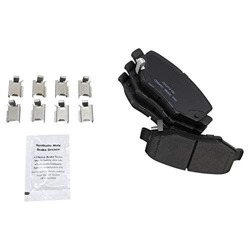 Image of TRQ Rear Brake Pad and Rotor Set Ceramic Coated Rotors Calipers Compatible with 2008-2012 Jeep Wrangler