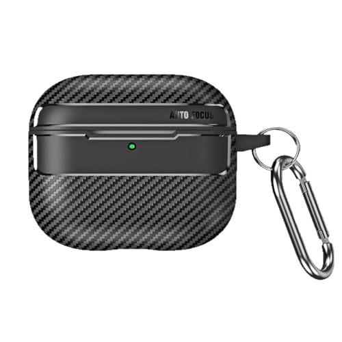 Image of for Soft AirPods Pro 3 Case 2025 | Cool Carbon Fiber Air Pods Pro 3 Case | with Keychain | Airpod 3 Pro Cases for Man(Model A2700 /A2931)(Black)