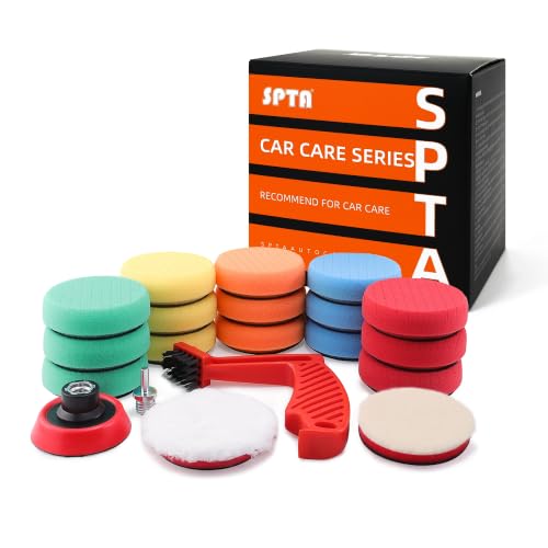 SPTA Drill Polishing Pads Kit 20pcs 3inch Car Foam Polishing