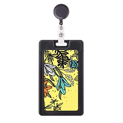 Funda retráctil para tarjetas con estampado de lirios y mecanismo de acceso rápido cómodo