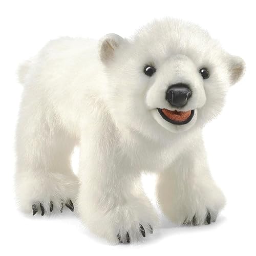 Folkmanis Polar Bear Cub Hand Puppet, White, Model:3041
