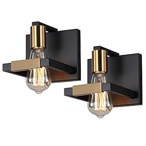   Hamilyeah-Black-Wall-Sconces-Industrial-Sconces-Wall-Lighting-Fixtures-Matte-Black-and-Gold-Indoor-Hardwired-Wall-Sconces-for-Bathroom-Bedroom-Living-Room-Kitchen-Set-of-Two-UL-Listed