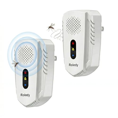 ROLEDY® Répulsif Moustiques Ultrasons Puissant, Appareil Ultrason pour Nuisible et Anti Souris et Rats, 3 Modes sans Produit Chimique ni Bruit, Prise Anti...