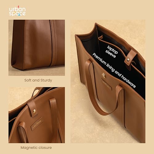 Image of Urban Space Women Tote Bag with Laptop compartment, Handbag for Work, Ladies purse, Stylish Shoulder Bag, Laptop ipad Tote Bags For Office Use, Gift for Women