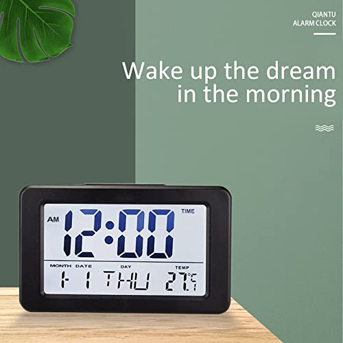 Relógio digital com luz nocturna inteligente com secretária operada a temperatura interior Relógio p