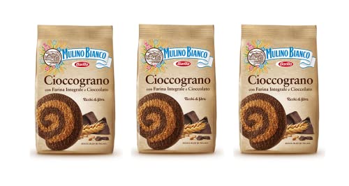 3 X Mulino Bianco Cioccograno Whole Wheat (Integrale) Biscuits Cookies With Chocolate 350G