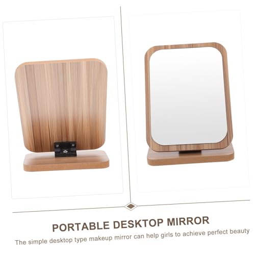 Espejo de maquillaje de madera portátil NOLITOY estilo antiguo miniatura 5