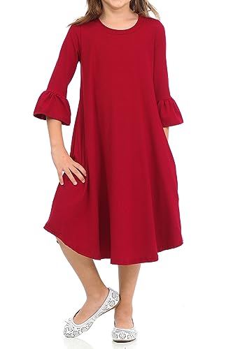 Pastel by Vivienne Honey Vanilla Girls' Bell Sleeve Trapeze Dress with Easy Removable Label2