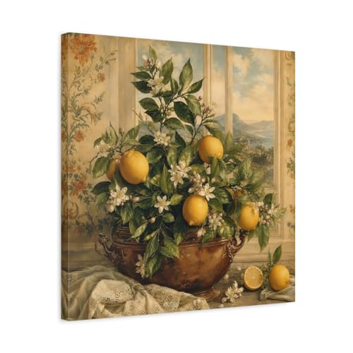Toile citron jaune nature pour illuminer votre mur au-dessus du canapé du salon multicolore