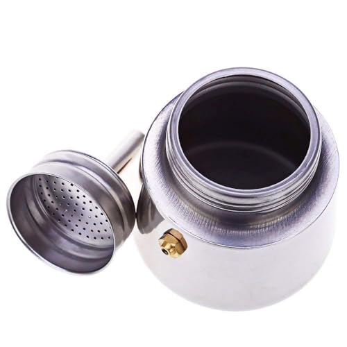 Image of Stainless Steel Stovetop Espresso Maker Italian Style Moka Coffee Pot with Ergonomic Handle, 2-4-6 Cup Capacity, Durable & Easy-to-Use for Rich, Full-Bodied Coffee at Home (4 Cups)