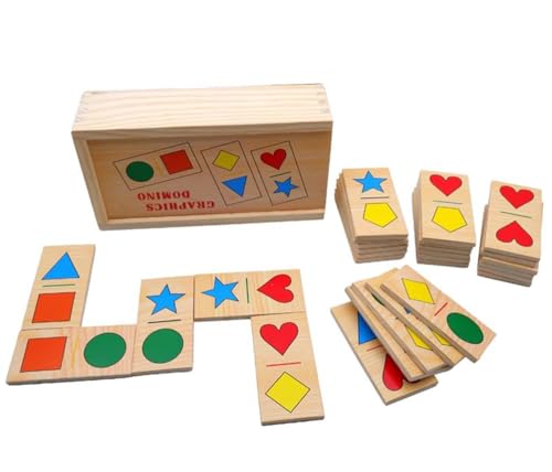 Domino Montessori de madera para niños pequeños