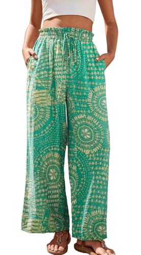 Pantalon d'été léger et aéré YUTILA à taille haute élastique pour femme active