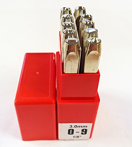 PRYOR PREMIUM PP10030 0-9 Punches, 10 Piece, 1/8" Character Size, 3.0 mm