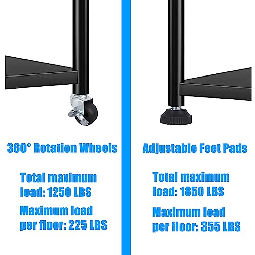 5 Tier Lightweight Storage Metal Shelves, Kitchen Storage Shelves Garage Shelving Unit, Large Capacity Storage Rack, Utility Shelf For Pantry Closet Office Laundry (32" Lx16“ Wx63” H) #TOP5
