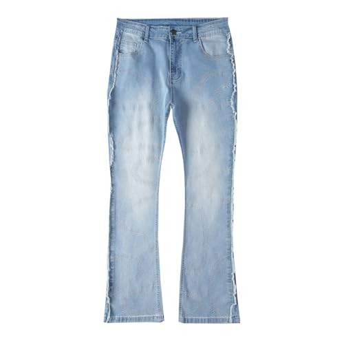 Zeiyignr Mens Biker Moto Jeans Slim Fit Distressed Jeans Embroidery Straight Denim Pants Harajuku Hip Hop Trouser Streetwear4