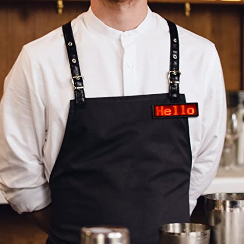 LED Name Tag, Rechargeable Wireless Bluetooth LED Name Badge Reuseable Price Tag 44x11 Pixels Digital Sign Temperature Display for Restaurant Shop Exhibition Nightclub Hotel - Thumbnail 6