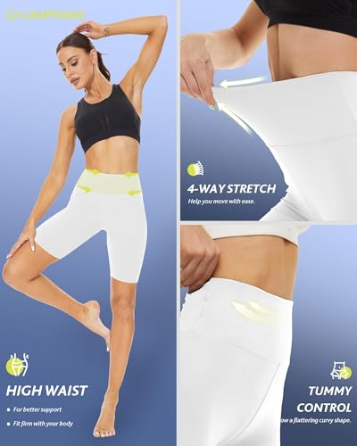 CAMPSNAIL Workout Biker Shorts Women - 3"/5"/8" High Waisted Tummy Control Spandex Booty Volleyball Shorts for Yoga Dance
