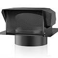 [Upgrade Airflow] Hon&Guan Removable Roof Vent Cap, 4 Inch Roof Dryer Vent for Houses, 4 Inch Exhaust Vent for Ventilation System-with Damper and Two New Small Vents,Galvanized Steel