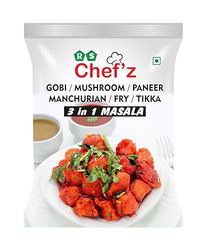 Image of RS Chef'z 3-in-1 Masala Powder 500g. Versatile Spice Mix for Dry Gobi Fry /Gobhi Manchurian Mushroom Dishes Paneer Tikka Pakoda | Ready-to-Cook Authentic Indo-Chinese Flavour