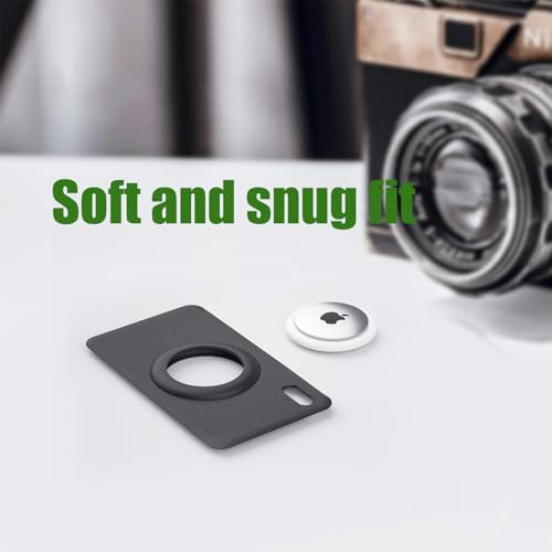 Airtag Wallet Holder | New Texture | New Size (Smaller and thinner) More Fitting | Airtag Wallet Case | Only 0.04in Thick | Slim Thin Card Holder for Purse, Backpack, Handbag… (Black)3