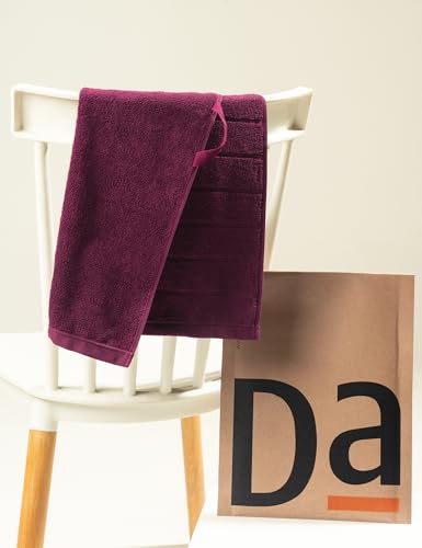 Image of DAMENSCH 100% Cotton Hand Towel, Super Soft Gym Towel for Men Workout, Ultra Absorbent Kitchen Towels Cotton, Quick Dry, Long Lasting Colours Hand Towel Set-Midday Maroon