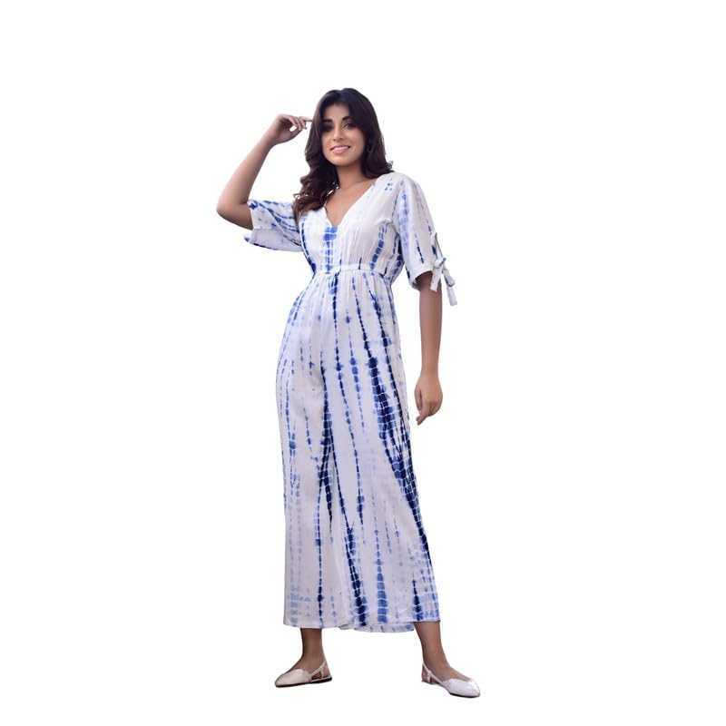Women's V-Neck Shibori Jumpsuit