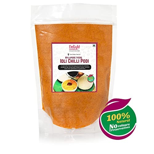 Image of Delight Foods Mylapore Iyer's (Idli Chilly Podi + Parappu Podi)700g - Ready Masalas | Mixed Spices | Tamil Nadu Special | NO PRESERVATIVES | Masala |