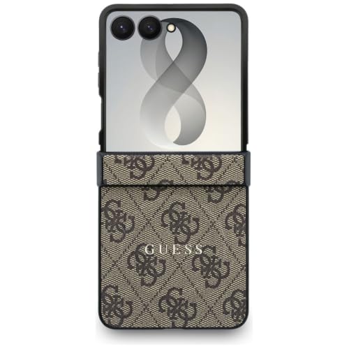 Image of CG MOBILE Guess [Official Licensed], Protective Case Designed for Galaxy Z Flip 8 | Magnetic System| 4G PU Leather Case with Classic Logo - Brown