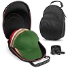 Hard Hat Case for Baseball Caps, Baseball Hat Organizer with Carrying Handle & Shoulder Strap, Hat Carrier Case for Travel, Baseball Hat Organizer Holder for 6 Baseball Caps, Black