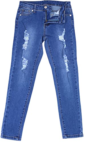 Image of ToBeInStyle Girl's Denim Easy Styling Classic Timeless Everyday Jeans Zip-Up Closure